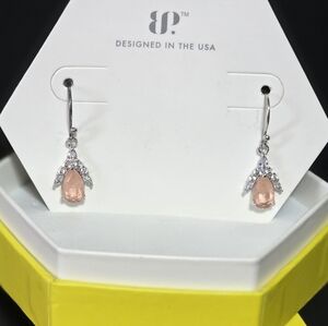 BP Pink and .925 Silver Teardrop Earrings